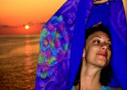 Natasha and a Cayman Sunset by Allan Vandeford 